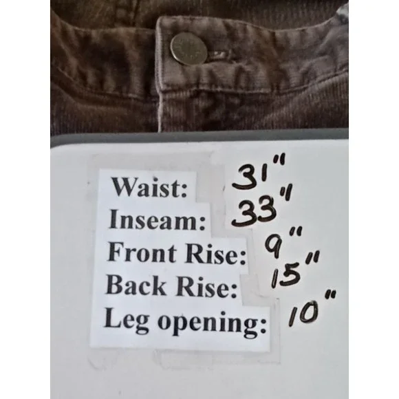 J Jill Corduroy Pants Women 8Tall Bootcut Stretch Chino‎ Brown Stretch Preppy - Picture 10 of 11